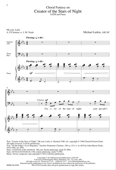 Choral Fantasy on Creator of the Stars of Night (Downloadable)