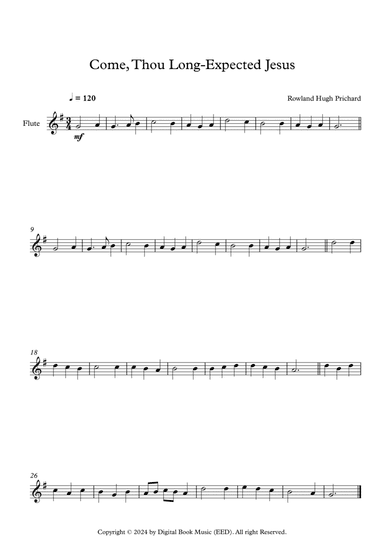 Come, Thou Long-Expected Jesus - Rowland Hugh Prichard (Flute)