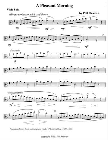 A Pleasant Morning-viola solo