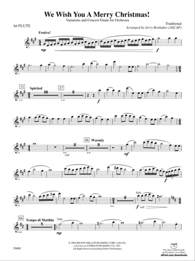 We Wish You a Merry Christmas: Flute