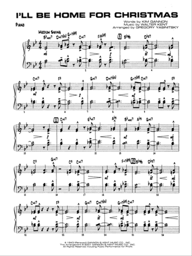 I'll Be Home for Christmas: Piano Accompaniment