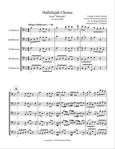 Hallelujah (from "Messiah") (Bb) (Bassoon Quintet)