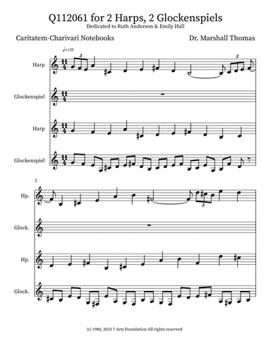 Q112061 for 2 Harps, 2 Glockenspiels