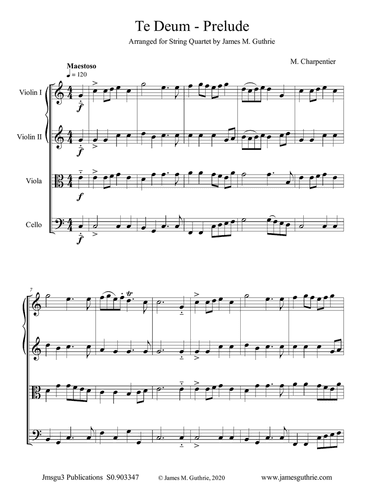 Charpentier: Te Deum Prelude for String Quartet