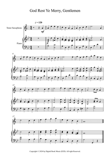 God Rest Ye Merry, Gentlemen (Tenor Sax + Piano)