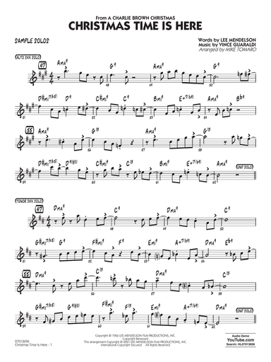 Christmas Time Is Here (arr. Mike Tomaro) - Sample Solos
