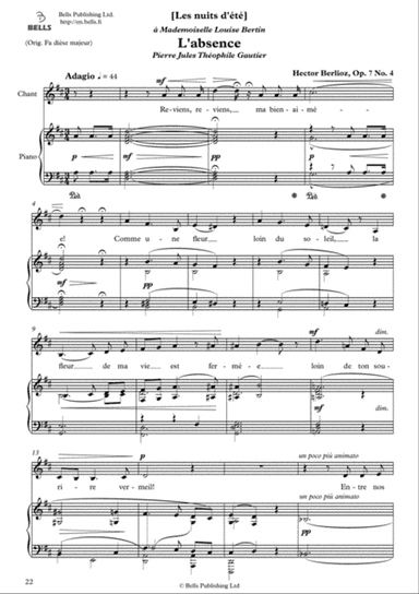 L'absence, Op. 7 No. 4 (D Major)