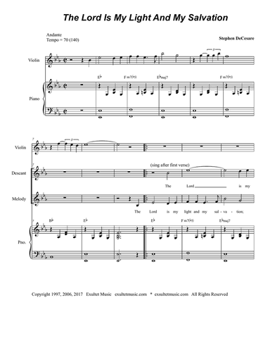 The Lord Is My Light And My Salvation (2-part version)