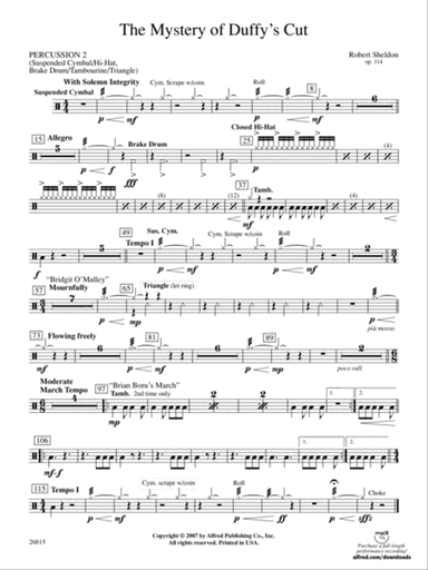 The Mystery of Duffy's Cut: 2nd Percussion