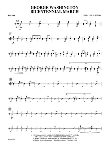 George Washington Bicentennial March: Drums