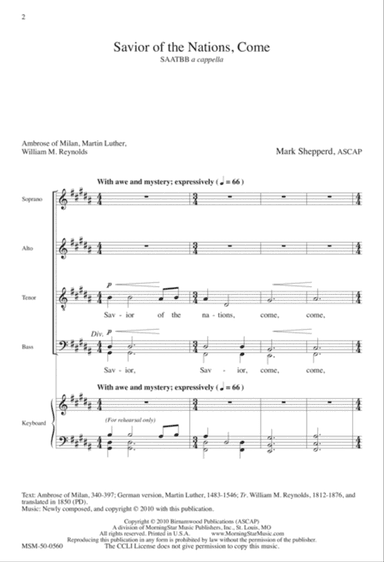 Savior of the Nations, Come (Downloadable)