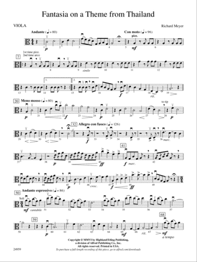 Fantasia on a Theme from Thailand: Viola
