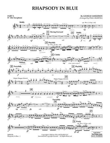 Rhapsody in Blue (arr. Paul Murtha) - Pt.2 - Eb Alto Saxophone
