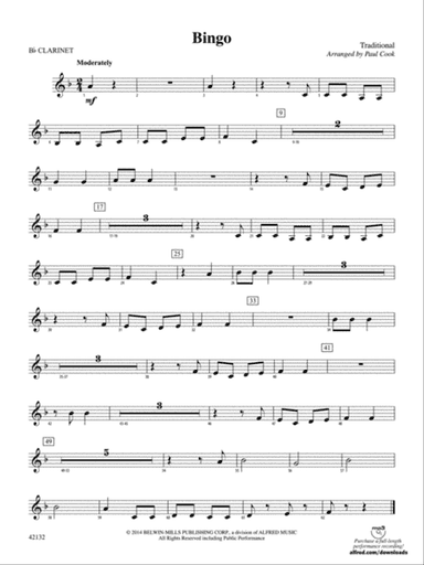 Bingo: 1st B-flat Clarinet