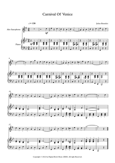 Carnival Of Venice - Julius Benedict (Alto Sax + Piano)