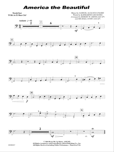 America, the Beautiful: WP E-flat Tuba B.C.