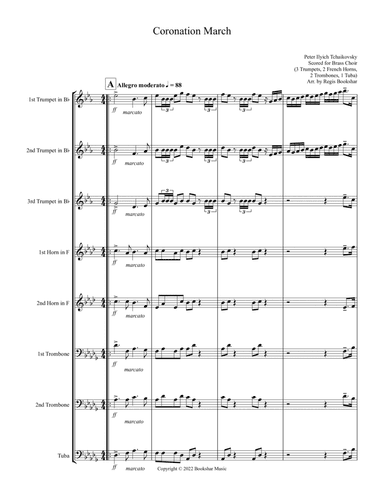 Coronation March (Db) (Brass Choir - 3 Trp, 2 Hrn, 2 Trb, 1 Tuba)