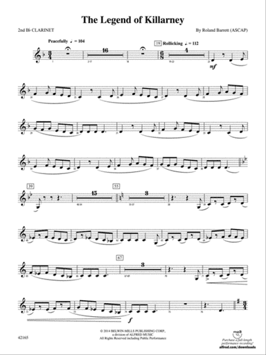The Legend of Killarney: 2nd B-flat Clarinet