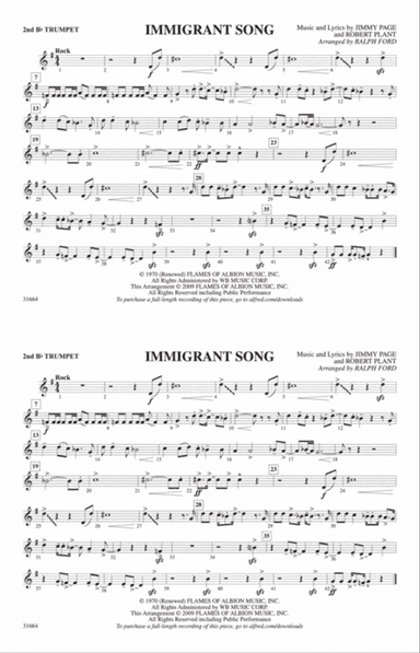 Immigrant Song: 2nd B-flat Trumpet