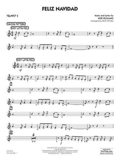 Feliz Navidad (arr. Rick Stitzel) - Trumpet 2