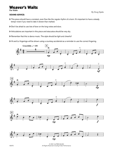 Weaver’s Waltz (Sound Innovations Soloist, Violin)