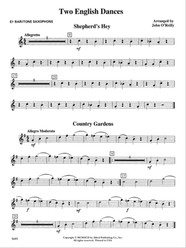 Two English Dances: E-flat Baritone Saxophone