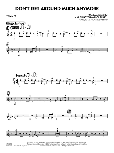 Don't Get Around Much Anymore (arr. Michael Sweeney) - Trumpet 1