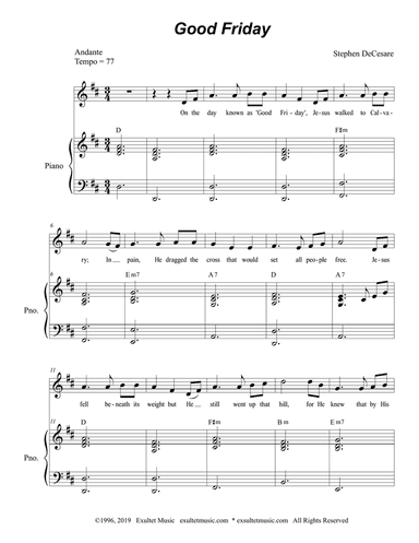 Good Friday (Unison choir - High Key)