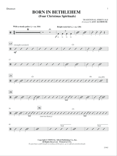 Born in Bethlehem (Four Christmas Spirituals): Drums