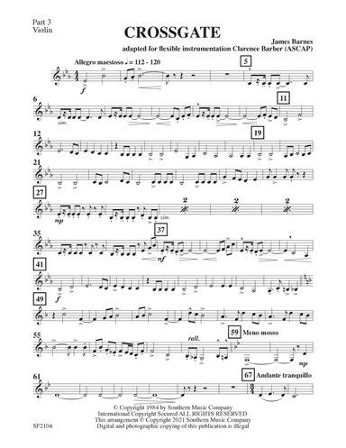 Crossgate Overture - Violin 3