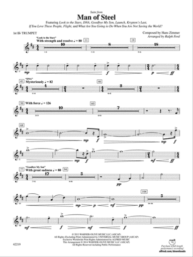 Man of Steel, Suite from: 1st B-flat Trumpet