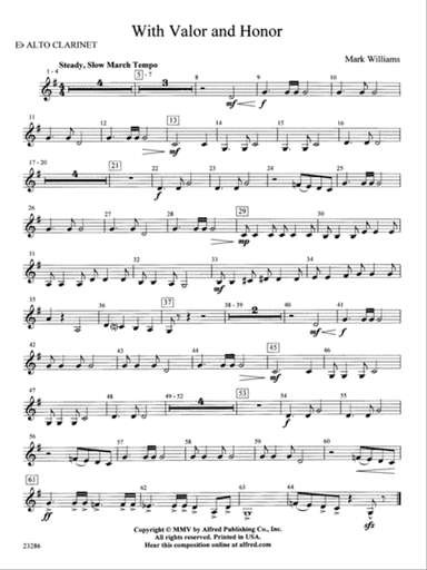 With Valor and Honor: E-flat Alto Clarinet