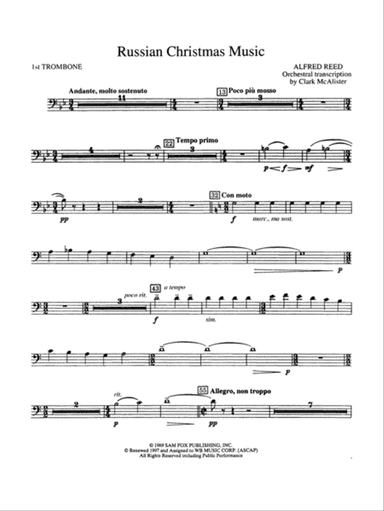 Russian Christmas Music: 1st Trombone