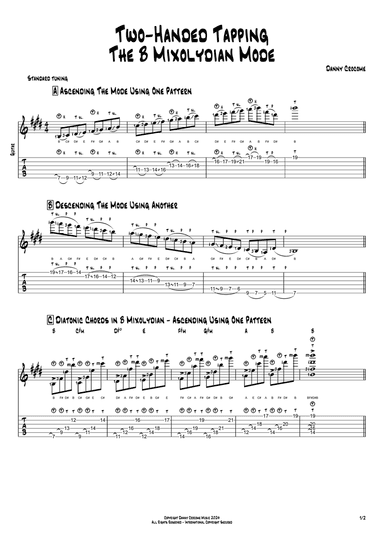 Two-Handed Tapping The B Mixolydian Mode