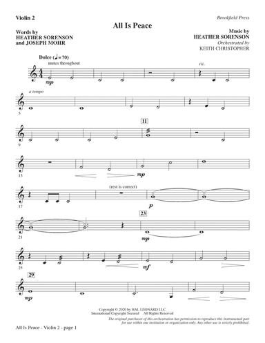 All Is Peace - Violin 2