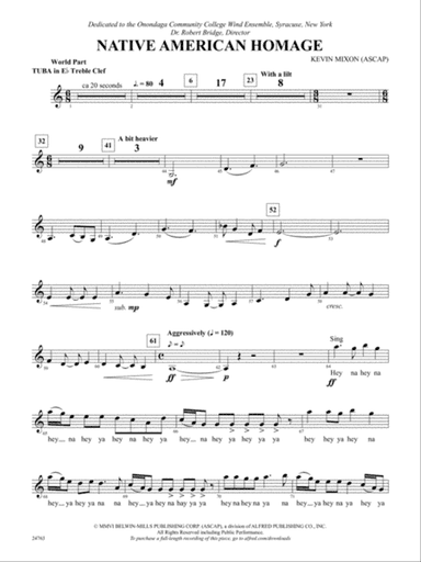 Native American Homage: (wp) E-flat Tuba T.C.