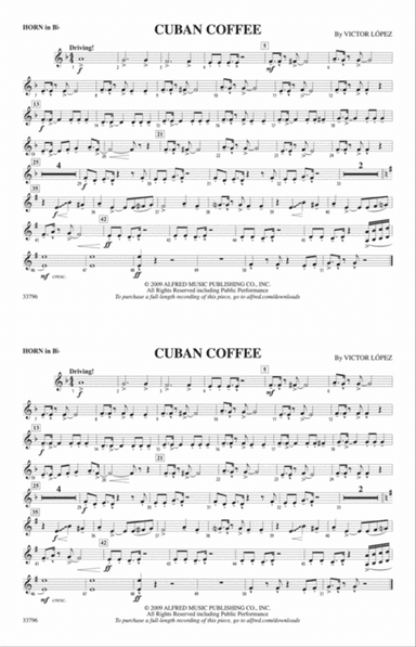 Cuban Coffee: Horn in B flat