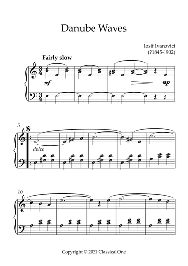 Ivanovici - Danube Waves(With Note name)