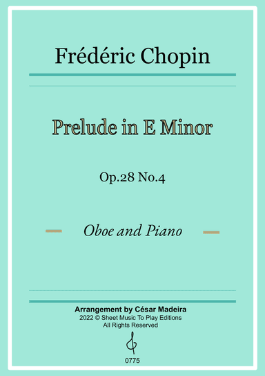 Prelude in E minor by Chopin - Oboe and Piano (Full Score and Parts)