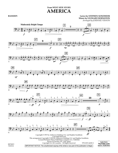America (from West Side Story) (arr. Vinson) - Bassoon
