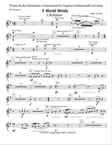 Three World Winds: 2nd B-flat Trumpet