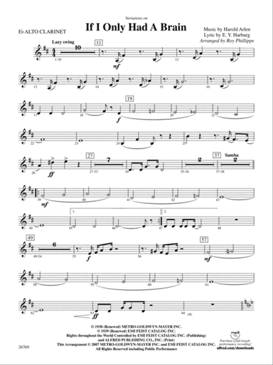 Variations on If I Only Had a Brain (from The Wizard of Oz): E-flat Alto Clarinet
