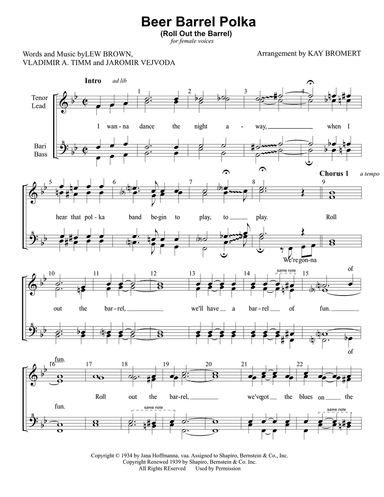 Beer Barrel Polka (roll Out The Barrel)