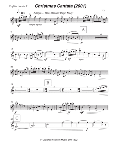 Christmas Cantata (2001) English horn part
