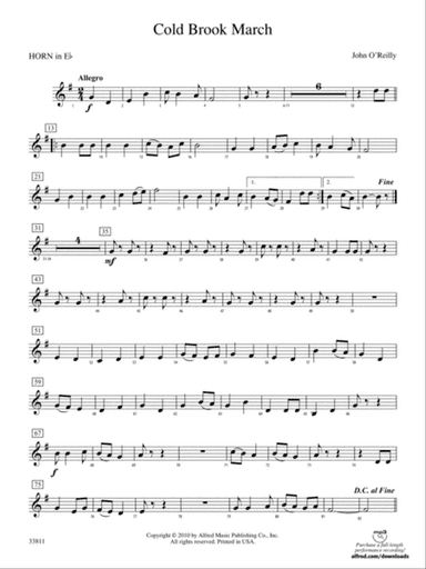 Cold Brook March: (wp) 1st Horn in E-flat