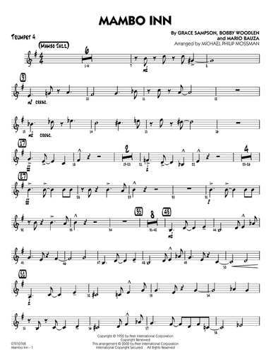 Mambo Inn (arr. Michael Philip Mossman) - Trumpet 4