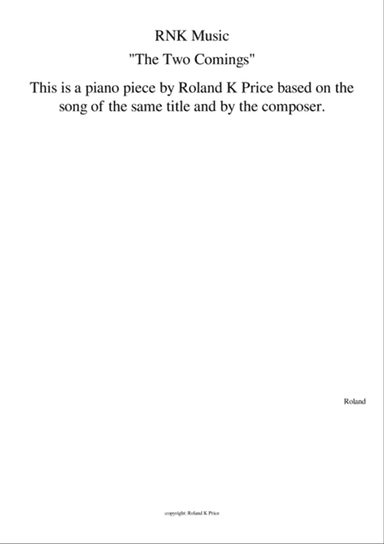 The Two Comings (for piano solo)