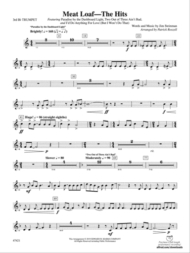 Meat Loaf---The Hits: 3rd B-flat Trumpet