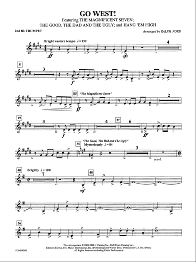 Go West! (Medley): 2nd B-flat Trumpet