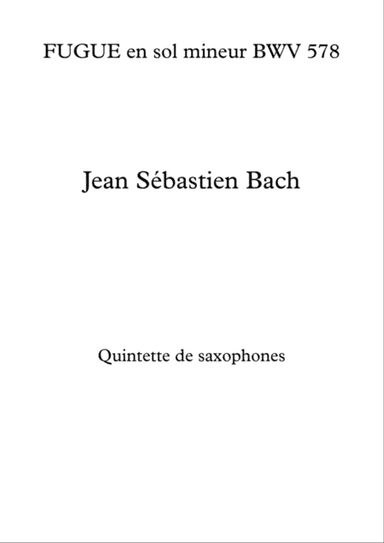 FUGUE en sol mineur BWV 578